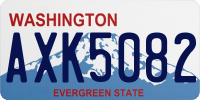 WA license plate AXK5082