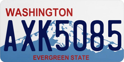 WA license plate AXK5085