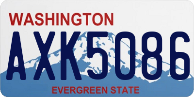 WA license plate AXK5086