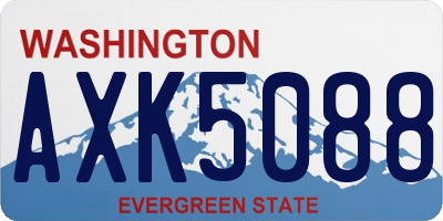 WA license plate AXK5088