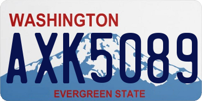 WA license plate AXK5089