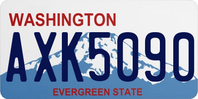 WA license plate AXK5090