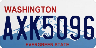 WA license plate AXK5096