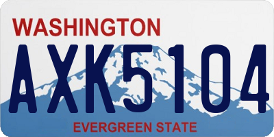 WA license plate AXK5104