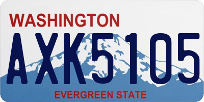 WA license plate AXK5105