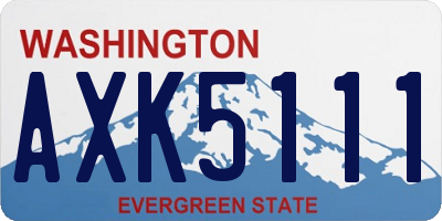 WA license plate AXK5111