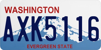WA license plate AXK5116