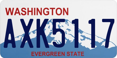 WA license plate AXK5117