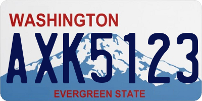 WA license plate AXK5123