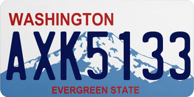 WA license plate AXK5133