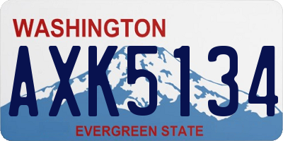 WA license plate AXK5134