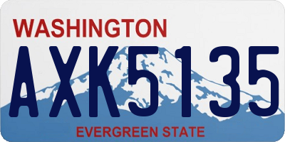 WA license plate AXK5135