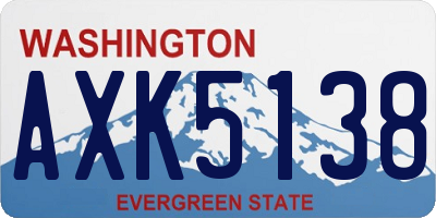 WA license plate AXK5138