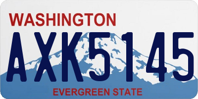 WA license plate AXK5145