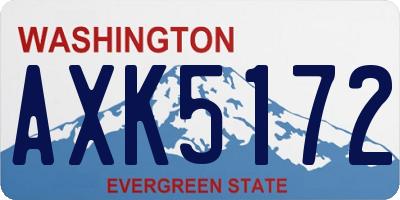 WA license plate AXK5172