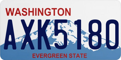 WA license plate AXK5180
