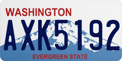 WA license plate AXK5192
