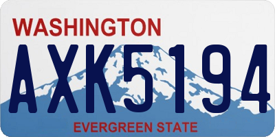 WA license plate AXK5194