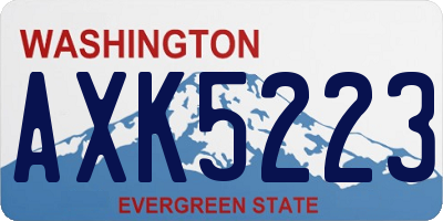 WA license plate AXK5223