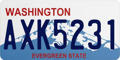 WA license plate AXK5231