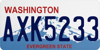 WA license plate AXK5233