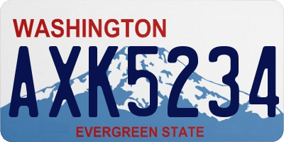 WA license plate AXK5234