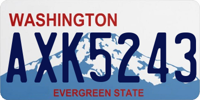 WA license plate AXK5243