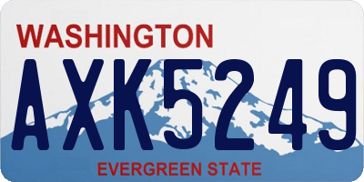 WA license plate AXK5249