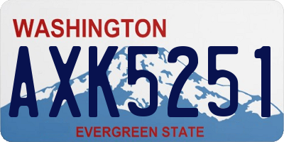 WA license plate AXK5251