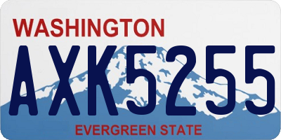 WA license plate AXK5255