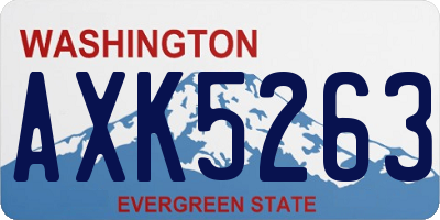 WA license plate AXK5263