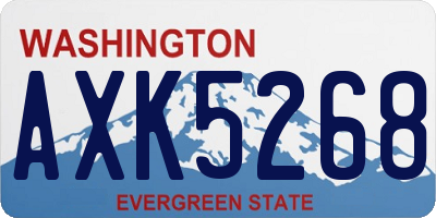WA license plate AXK5268
