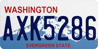 WA license plate AXK5286