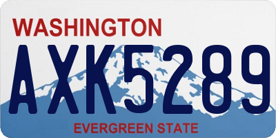 WA license plate AXK5289