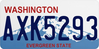 WA license plate AXK5293
