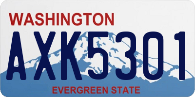 WA license plate AXK5301