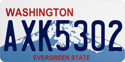 WA license plate AXK5302