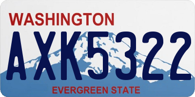 WA license plate AXK5322