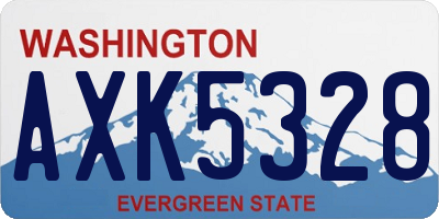 WA license plate AXK5328