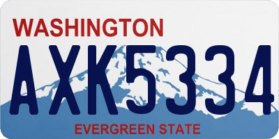 WA license plate AXK5334