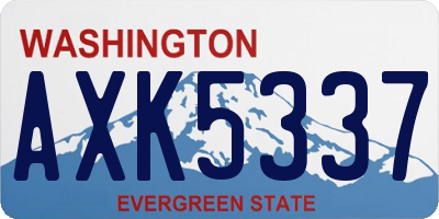 WA license plate AXK5337