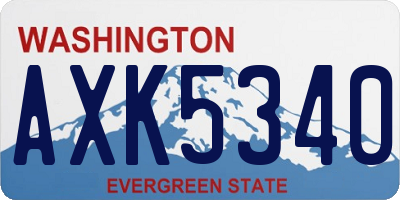 WA license plate AXK5340