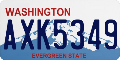 WA license plate AXK5349
