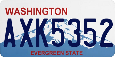 WA license plate AXK5352