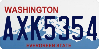 WA license plate AXK5354