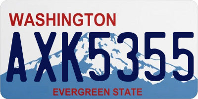 WA license plate AXK5355
