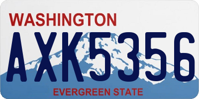 WA license plate AXK5356