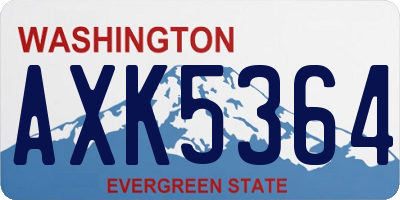 WA license plate AXK5364