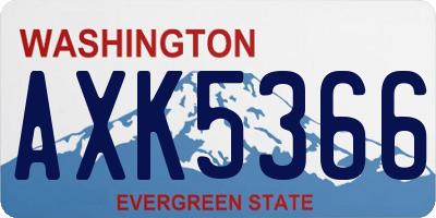 WA license plate AXK5366