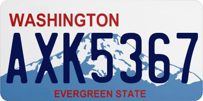 WA license plate AXK5367